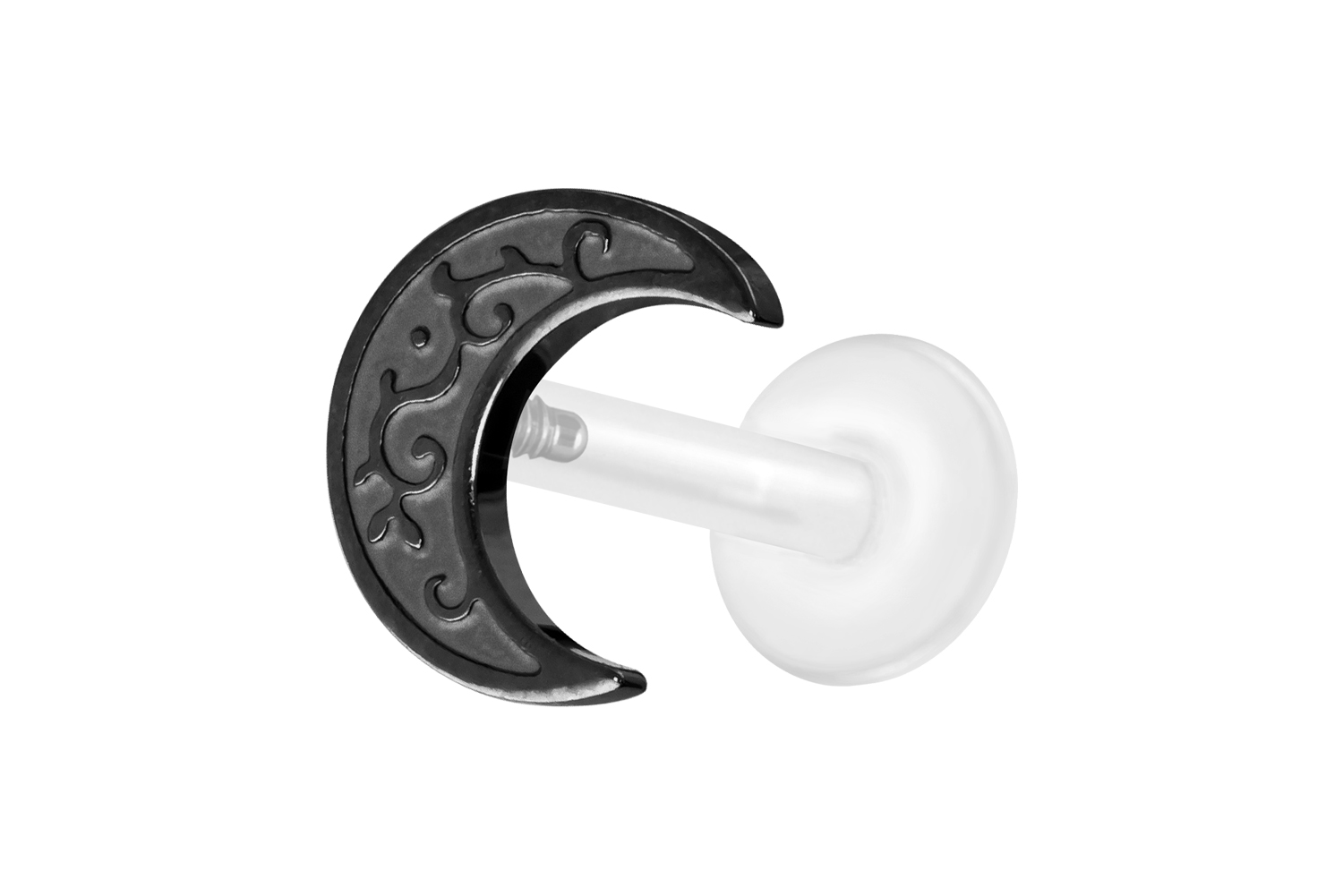 PTFE Labret Piercing mit Innengewinde + Titan-Aufsatz MOND